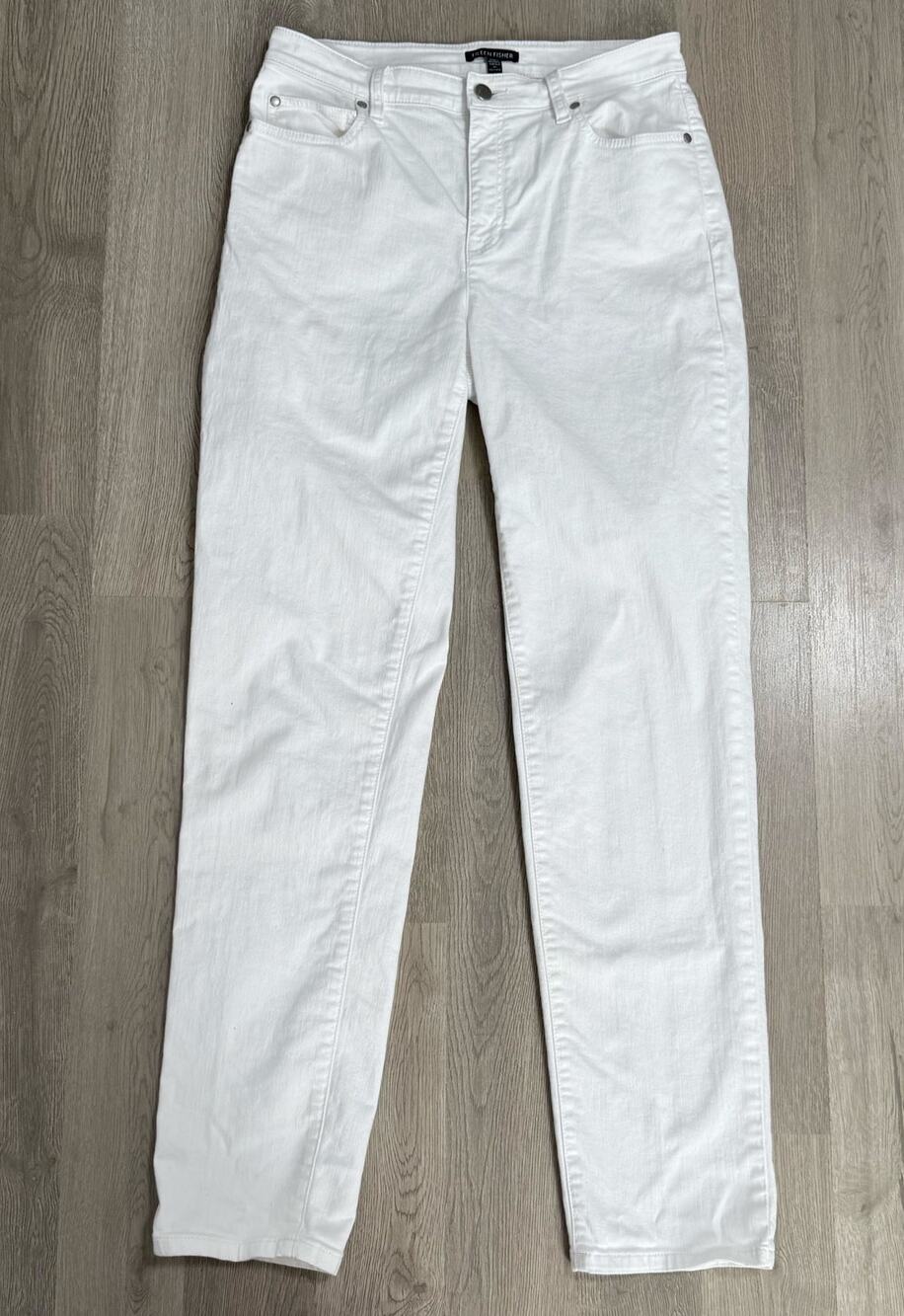 Eileen Fisher Women's White Organic Cotton Skinny Jeans Size 4